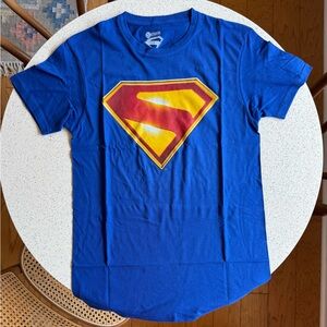 Superman Unisex Tee Shirt Official DC Comics Blue Multiple Sizes (S, XL)